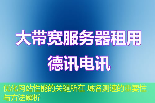 優(yōu)化網(wǎng)站性能的關鍵所在 域名測速的重要性與方法解析